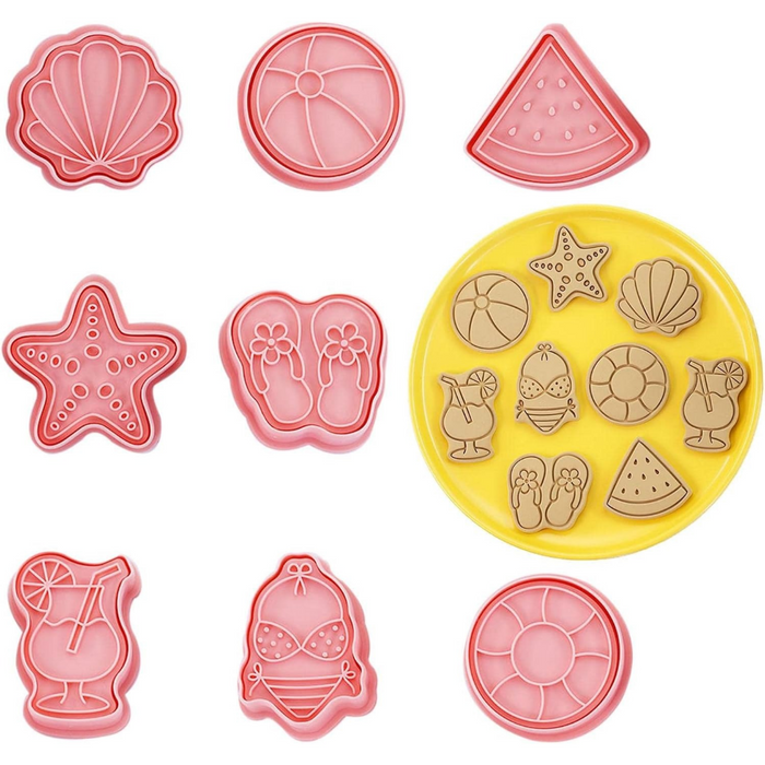 Summer Holidays Cutters with Stamp Set