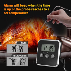 Timer and Probe Digital Thermometer