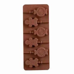 Christmas Gingerbread Man & Candy Lollipop Mold